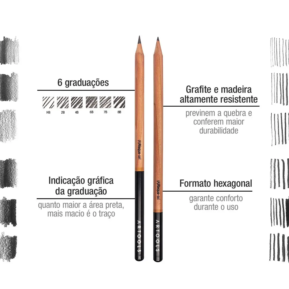 Lápis Graduado Graphite - 6 Traços - Artools - Imagem 3