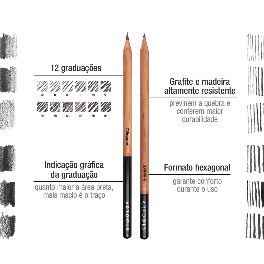 Lápis Graduado Graphite - 12 Graduações - Artools - Imagem 3