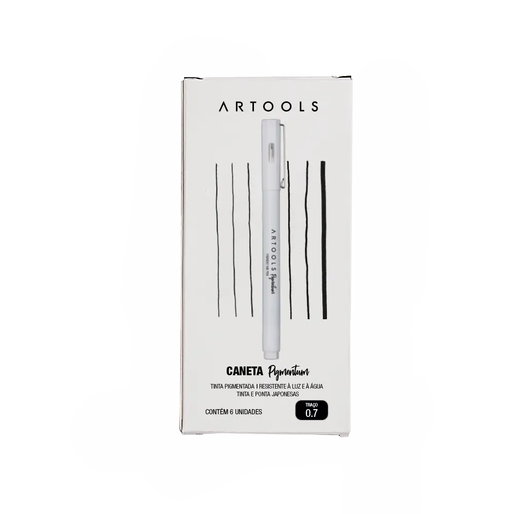 Caneta Pigmentum - 0.7mm - Preta - Caixa C/6 un - Artools - Imagem 1