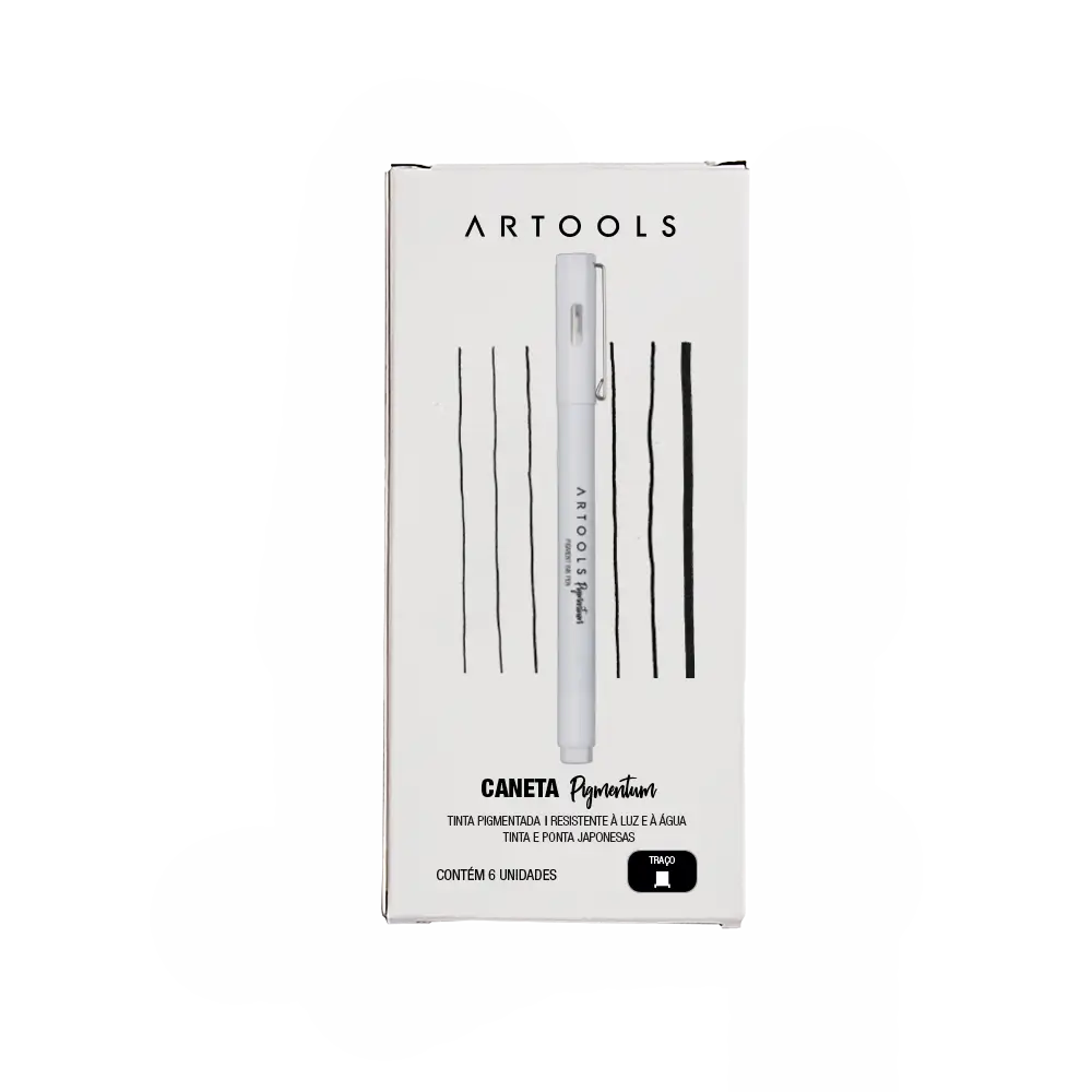 Caneta Pigmentum - 3.0mm - Preta - Ponta Chanfrada Reta - Artools - Imagem 1