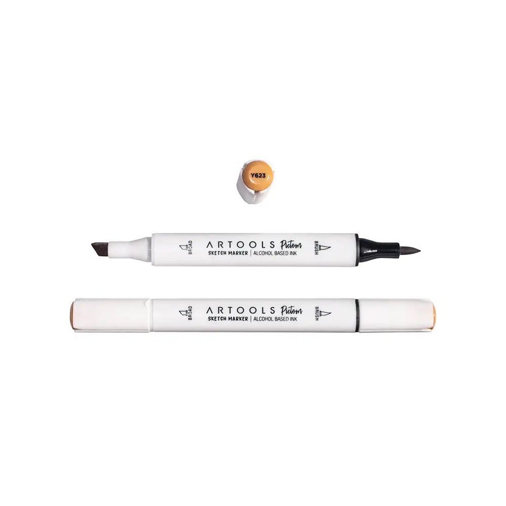 Marcador à Base de Álcool Pictom - Amarelo Y623 - Caixa C/ 6 un - Artools - Imagem 2