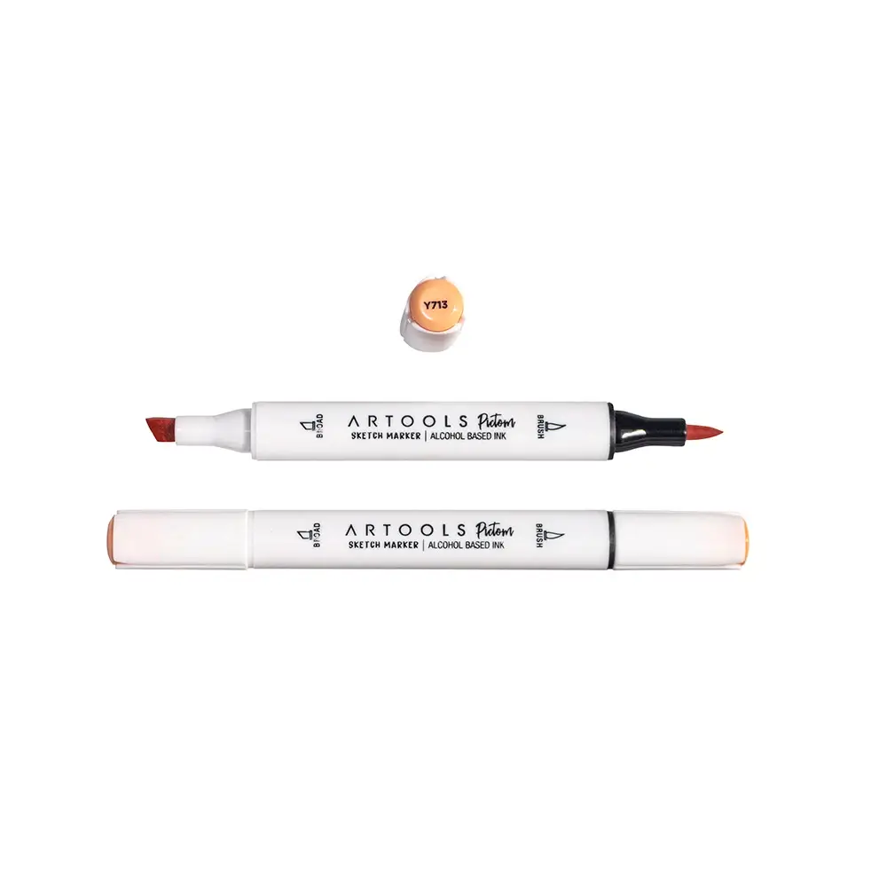 Marcador à Base de Álcool Pictom - Amarelo Y713 - Caixa C/ 6 un - Artools - Imagem 2