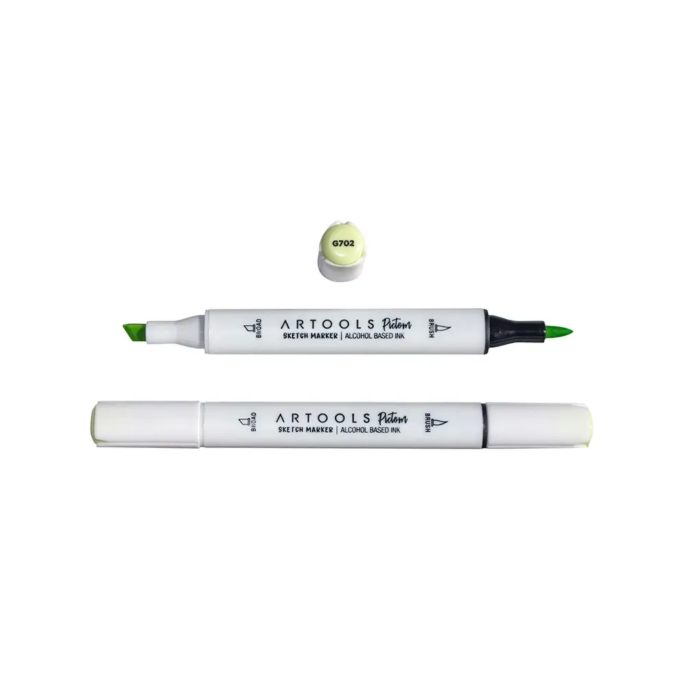 Marcador à Base de Álcool Pictom - Verde G702 - Caixa C/ 6 un - Artools - Imagem 2