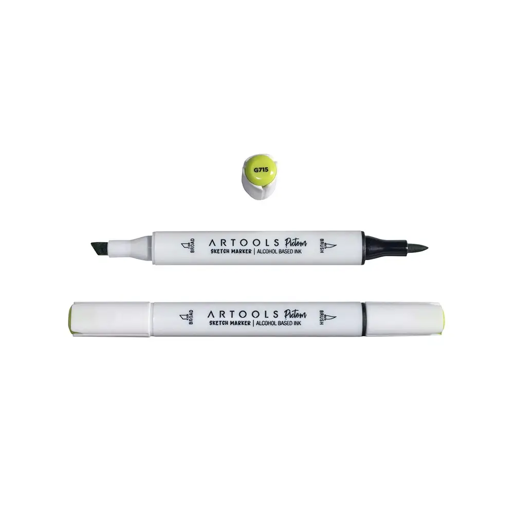 Marcador à Base de Álcool Pictom - Verde G715 - Caixa C/ 6 un - Artools - Imagem 2