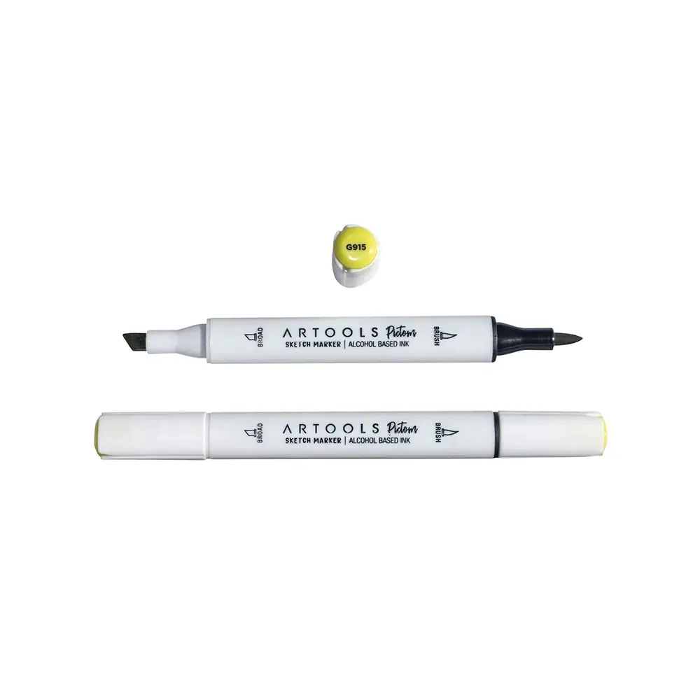Marcador à Base de Álcool Pictom - Verde G915 - Caixa C/ 6 un - Artools - Imagem 2