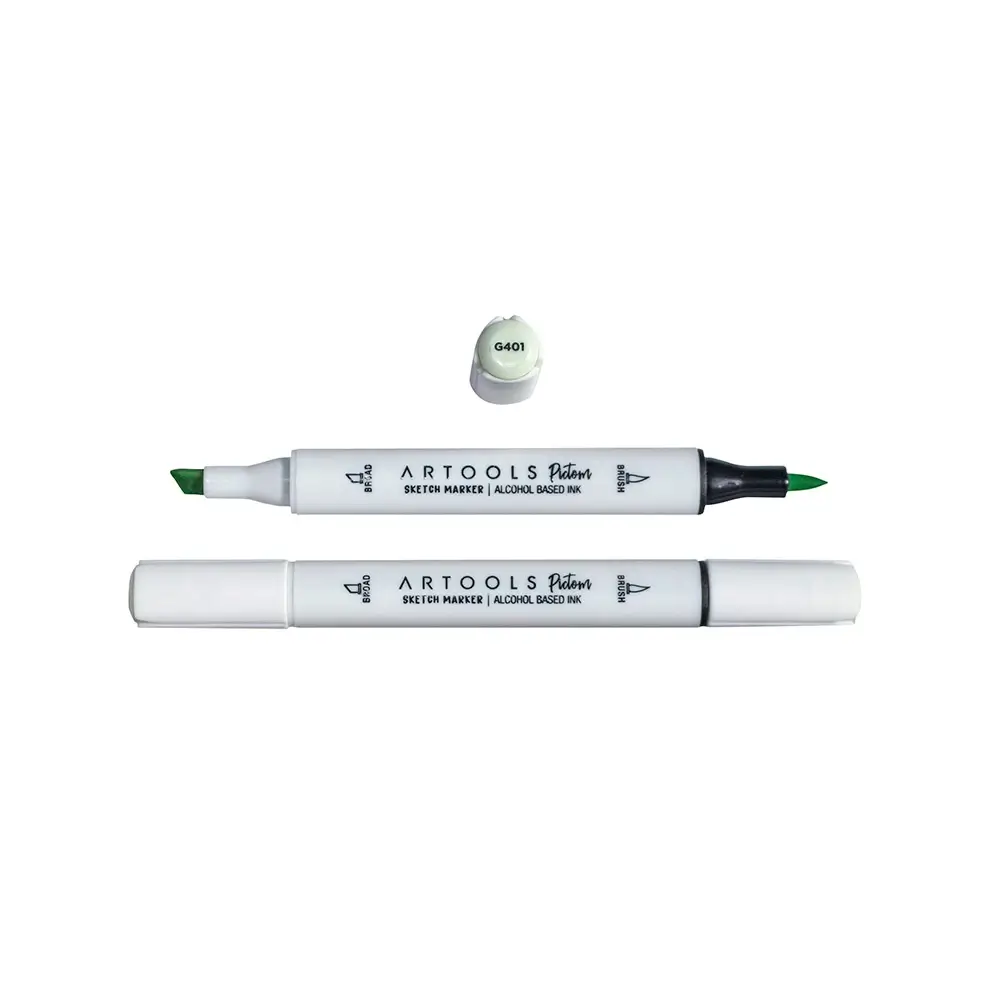 Marcador à Base de Álcool Pictom - Verde G401 - Caixa C/ 6 un - Artools - Imagem 2