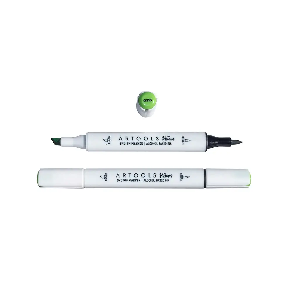 Marcador à Base de Álcool Pictom - Verde G515 - Caixa C/ 6 un - Artools - Imagem 2
