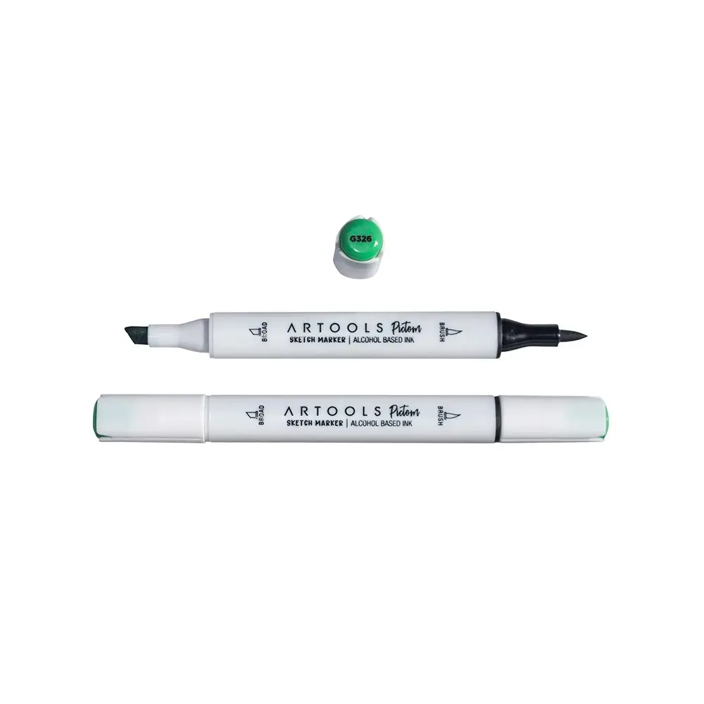 Marcador à Base de Álcool Pictom - Verde G326 - Caixa C/ 6 un - Artools - Imagem 2