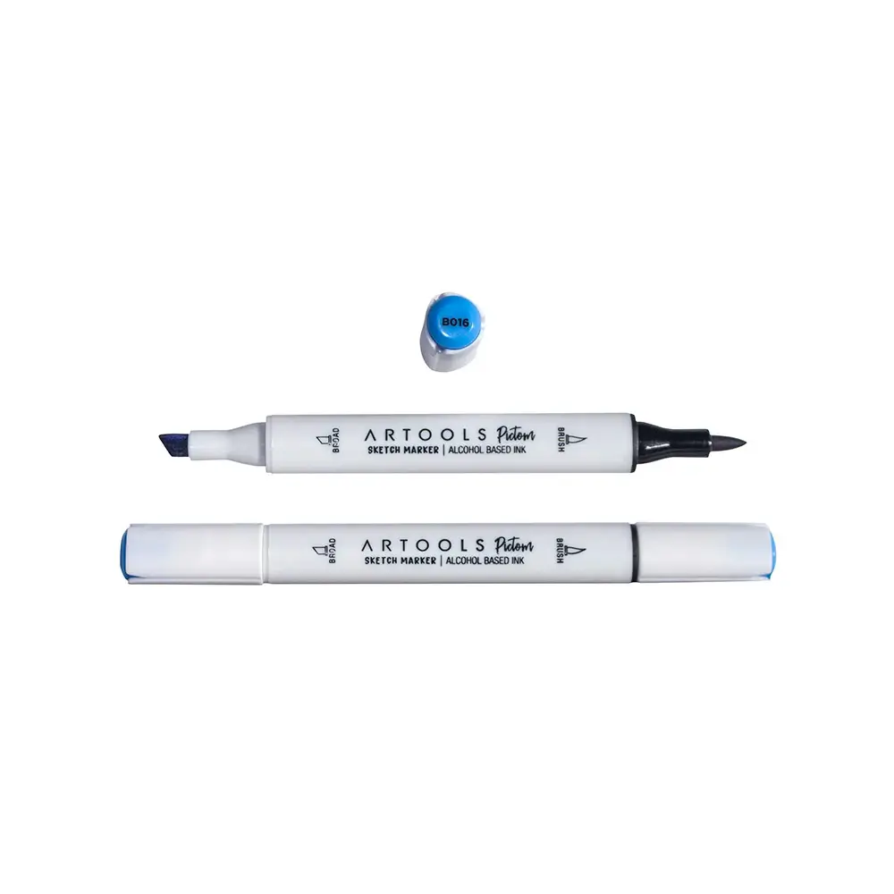 Marcador à Base de Álcool Pictom - Azul B016 - Caixa C/ 6 un - Artools - Imagem 2