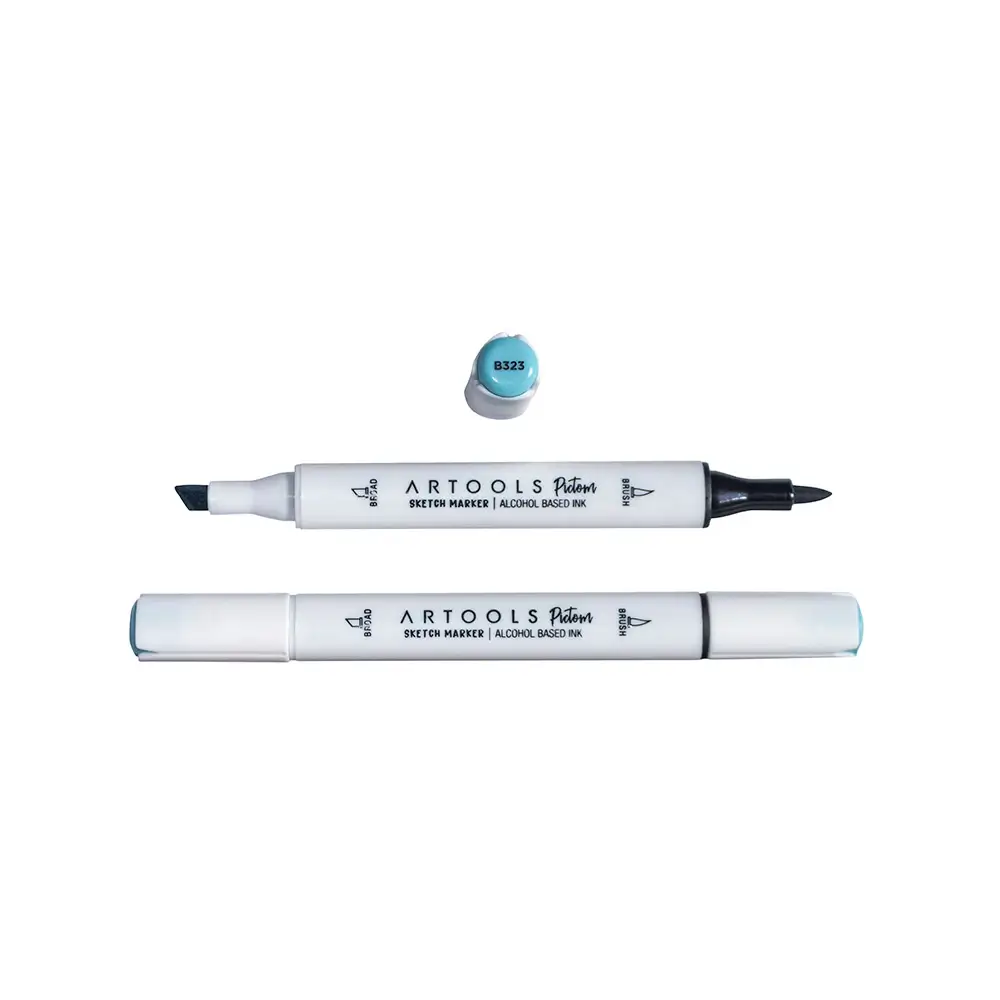 Marcador à Base de Álcool Pictom - Azul B323 - Caixa C/ 6 un - Artools - Imagem 2