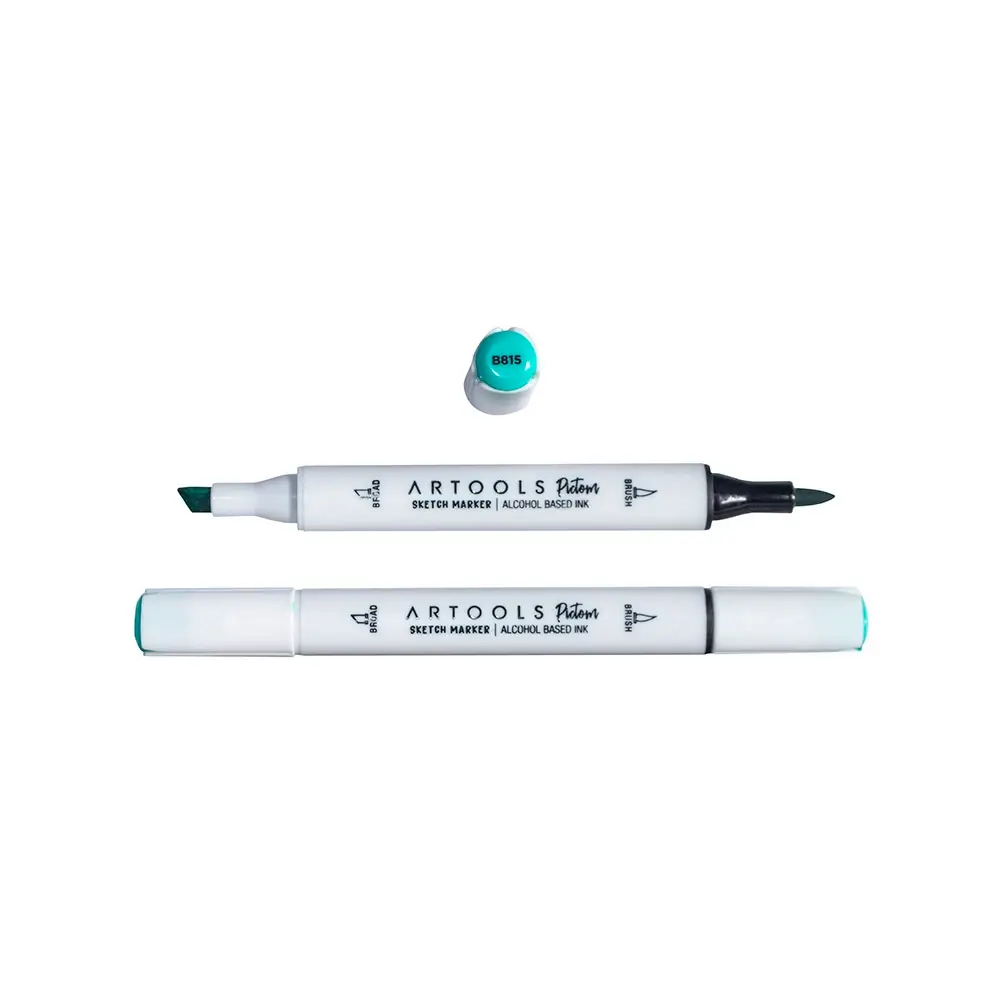 Marcador à Base de Álcool Pictom - Azul B815 - Caixa C/ 6 un - Artools - Imagem 2