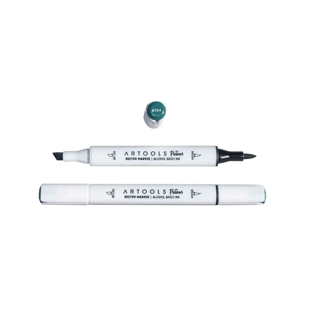 Marcador à Base de Álcool Pictom - Azul B754 - Caixa C/ 6 un - Artools - Imagem 2