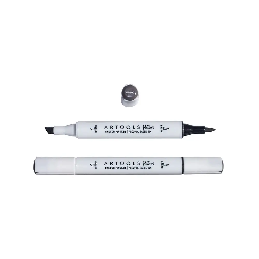 Marcador à Base de Álcool Pictom - Cinza WG07 - Caixa C/ 6 un - Artools - Imagem 2