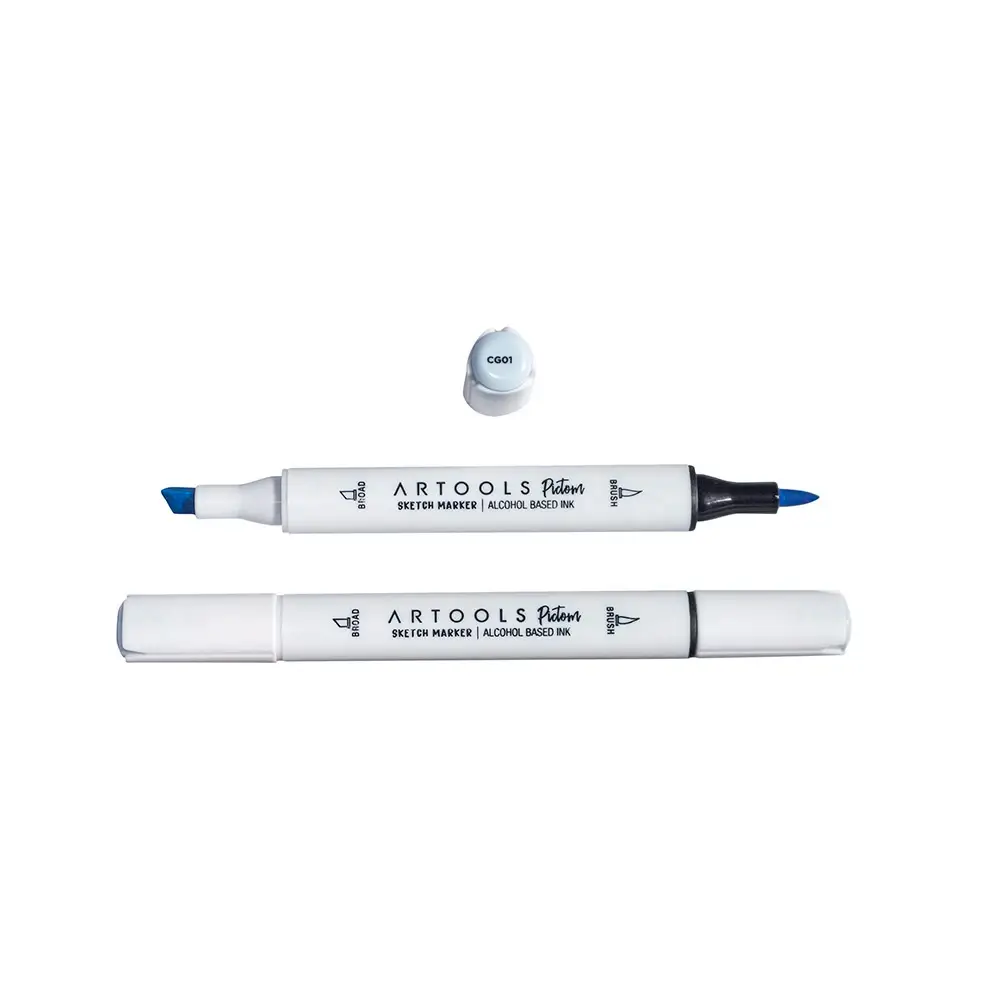 Marcador à Base de Álcool Pictom - Cinza CG01 - Caixa C/ 6 un - Artools - Imagem 2