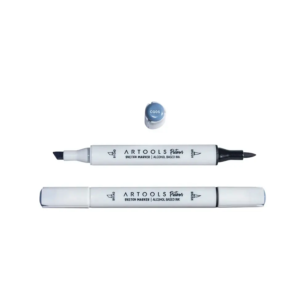 Marcador à Base de Álcool Pictom - Cinza CG05 - Caixa C/ 6 un - Artools - Imagem 2
