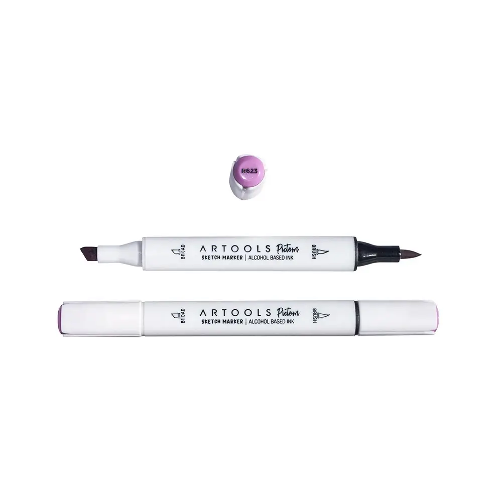 Marcador à Base de Álcool Pictom - Vermelho R623 - Caixa C/ 6 un - Artools - Imagem 2