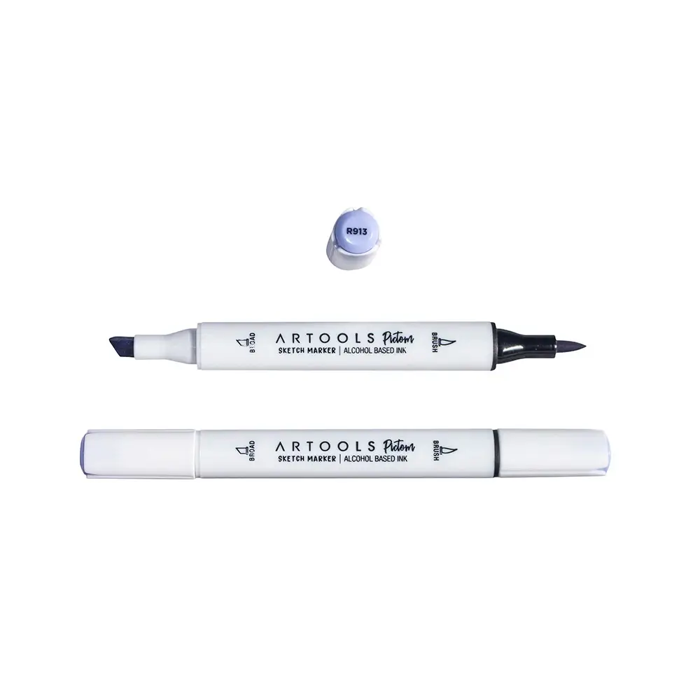 Marcador à Base de Álcool Pictom - Vermelho R913 - Caixa C/ 6 un - Artools - Imagem 2