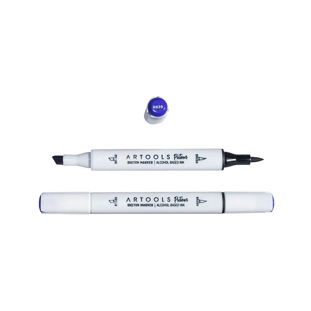 Marcador à Base de Álcool Pictom - Vermelho R839 - Caixa C/ 6 un - Artools - Imagem 2