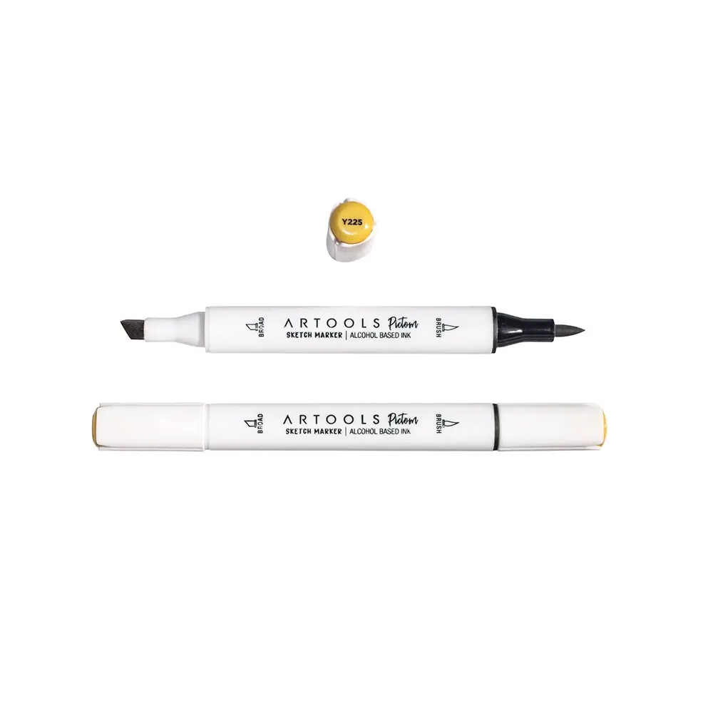 Marcador à Base de Álcool Pictom - Amarelo Y225 - Caixa C/ 6 un - Artools - Imagem 2
