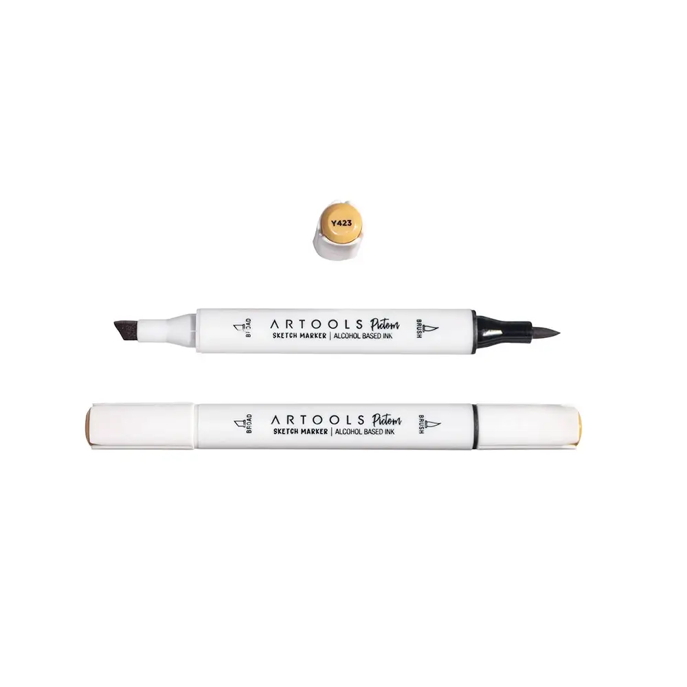 Marcador à Base de Álcool Pictom - Amarelo Y423 - Caixa C/ 6 un - Artools - Imagem 2