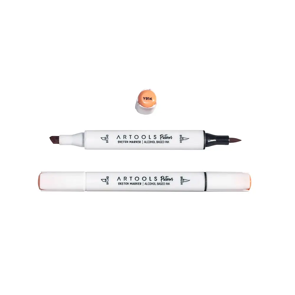 Marcador à Base de Álcool Pictom - Amarelo Y914 - Caixa C/ 6 un - Artools - Imagem 2