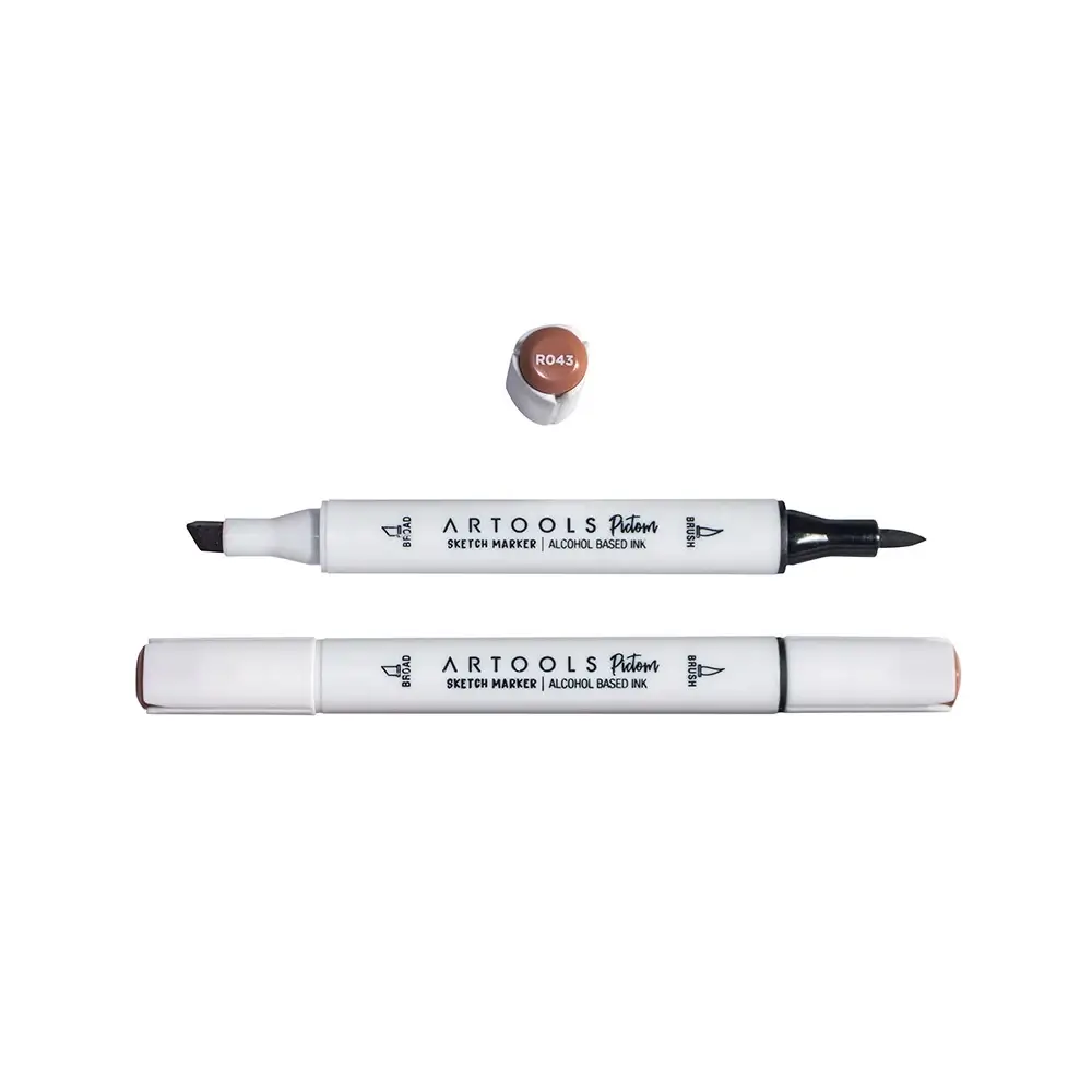 Marcador à Base de Álcool Pictom - Vermelho R043 - Caixa C/ 6 un - Artools - Imagem 2