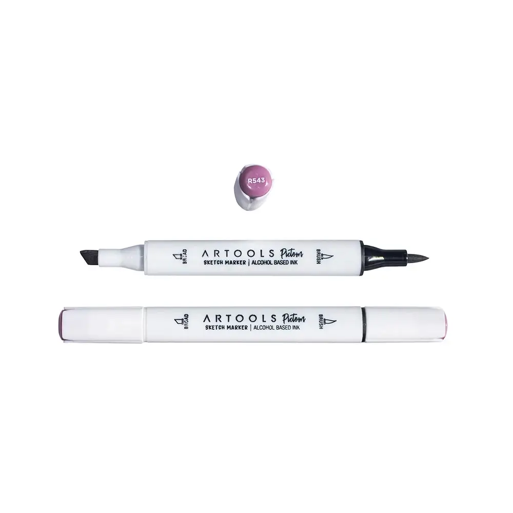 Marcador à Base de Álcool Pictom - Vermelho R543 - Caixa C/ 6 un - Artools - Imagem 2