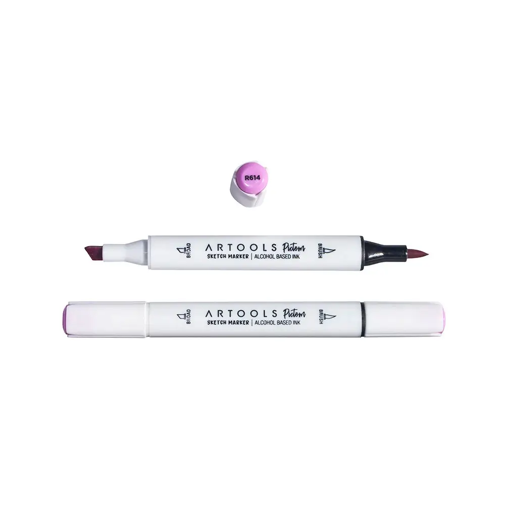 Marcador à Base de Álcool Pictom - Vermelho R614 - Caixa C/ 6 un - Artools - Imagem 2