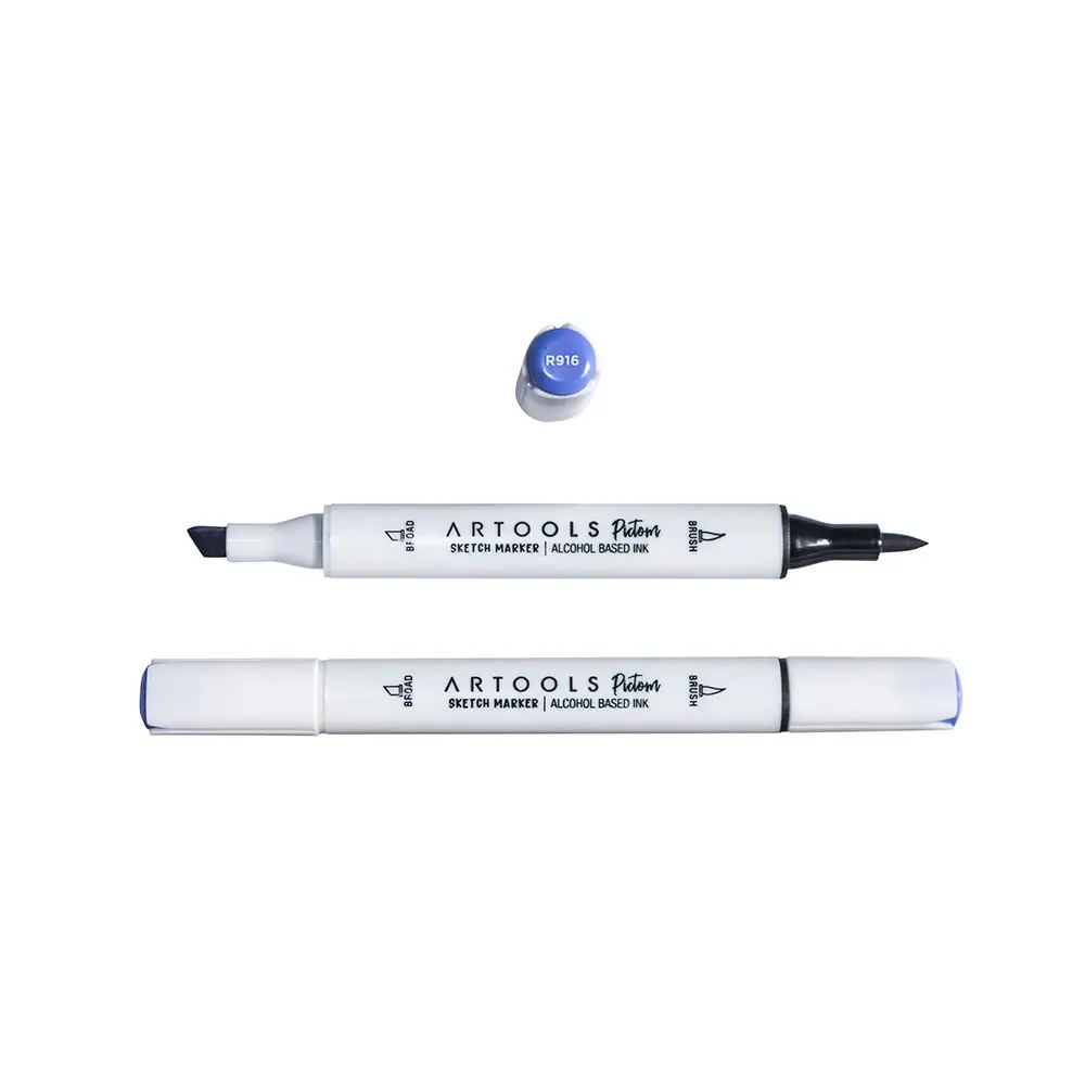 Marcador à Base de Álcool Pictom - Vermelho R916 - Caixa C/ 6 un - Artools - Imagem 2