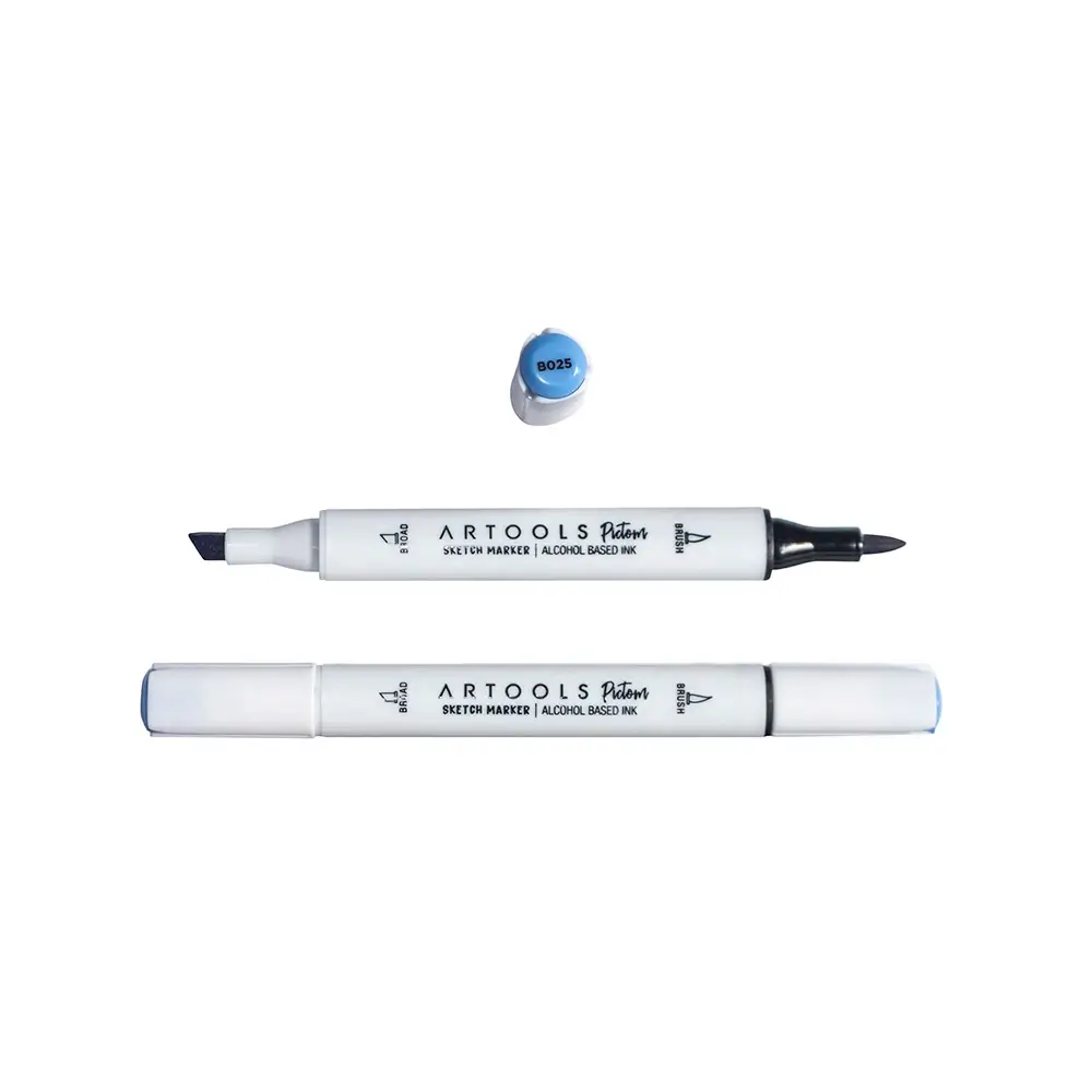 Marcador à Base de Álcool Pictom - Azul B025 - Caixa C/ 6 un - Artools - Imagem 2