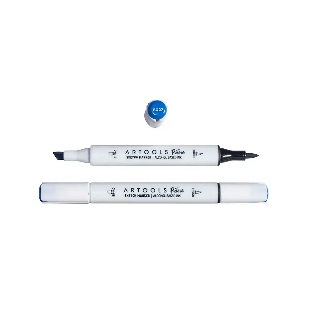 Marcador à Base de Álcool Pictom - Azul B027 - Caixa C/ 6 un - Artools - Imagem 2