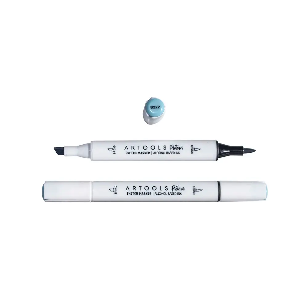 Marcador à Base de Álcool Pictom - Azul B222 - Caixa C/ 6 un - Artools - Imagem 2
