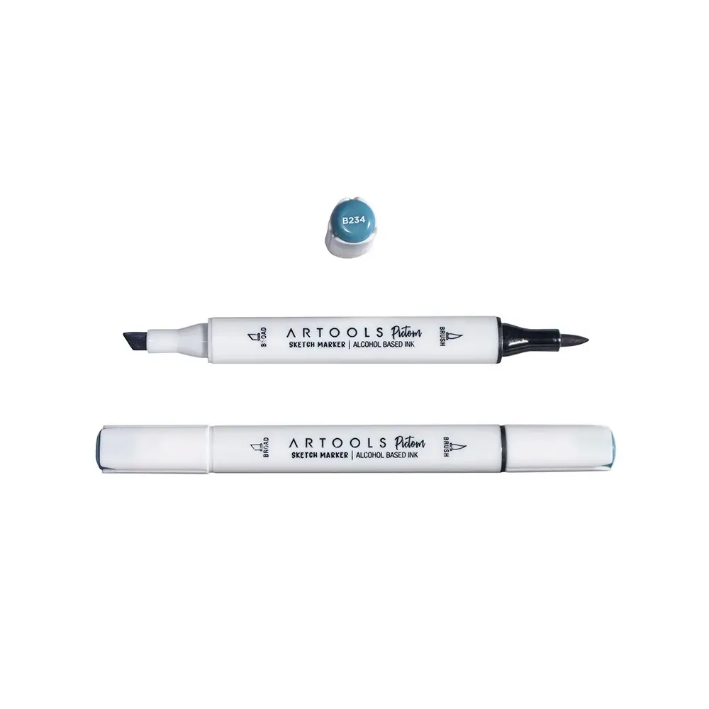 Marcador à Base de Álcool Pictom - Azul B234 - Caixa C/ 6 un - Artools - Imagem 2
