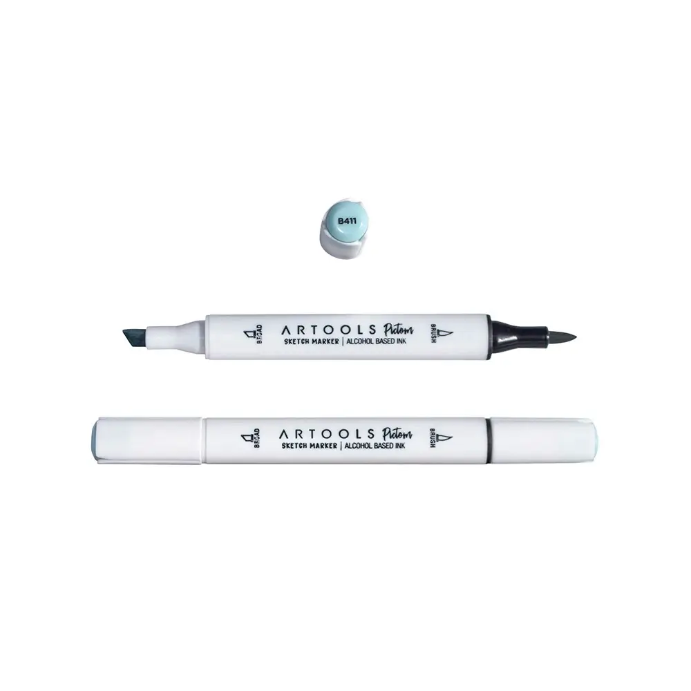 Marcador à Base de Álcool Pictom - Azul B411 - Caixa C/ 6 un - Artools - Imagem 2