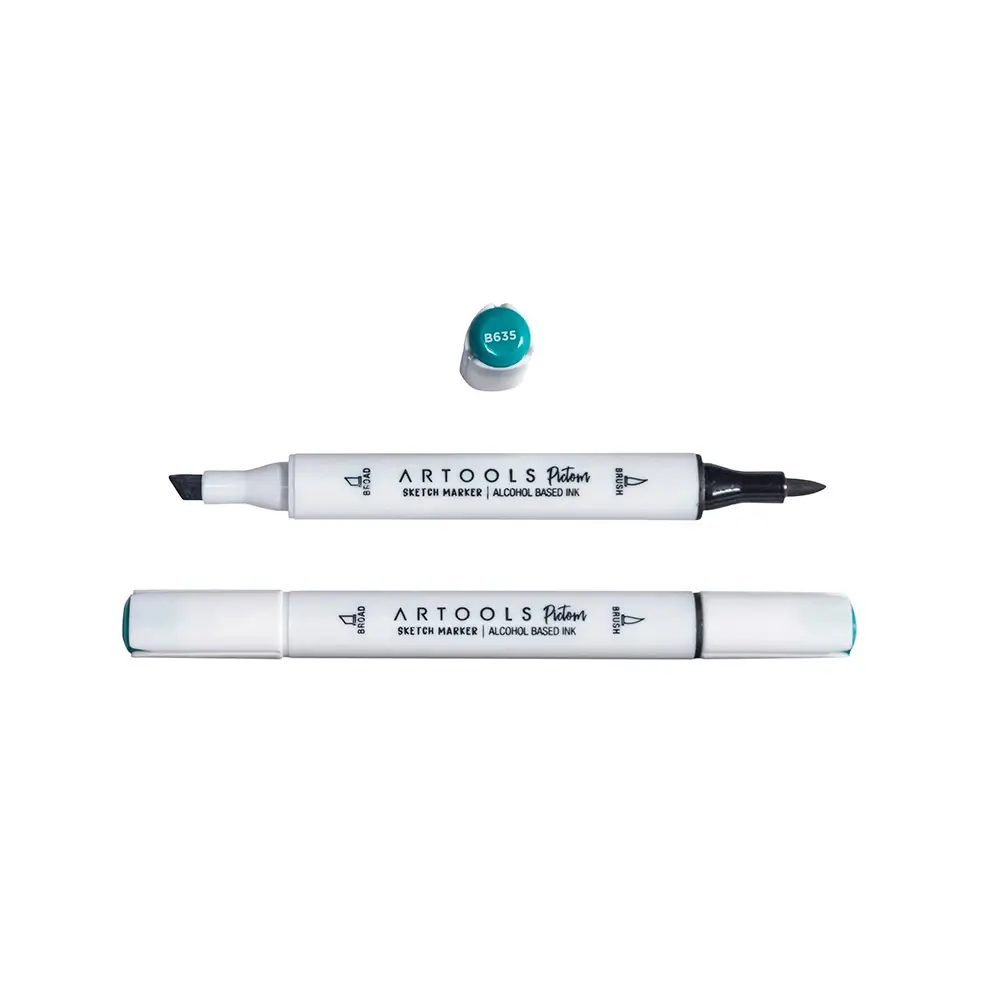 Marcador à Base de Álcool Pictom - Azul B635 - Caixa C/ 6 un - Artools - Imagem 2