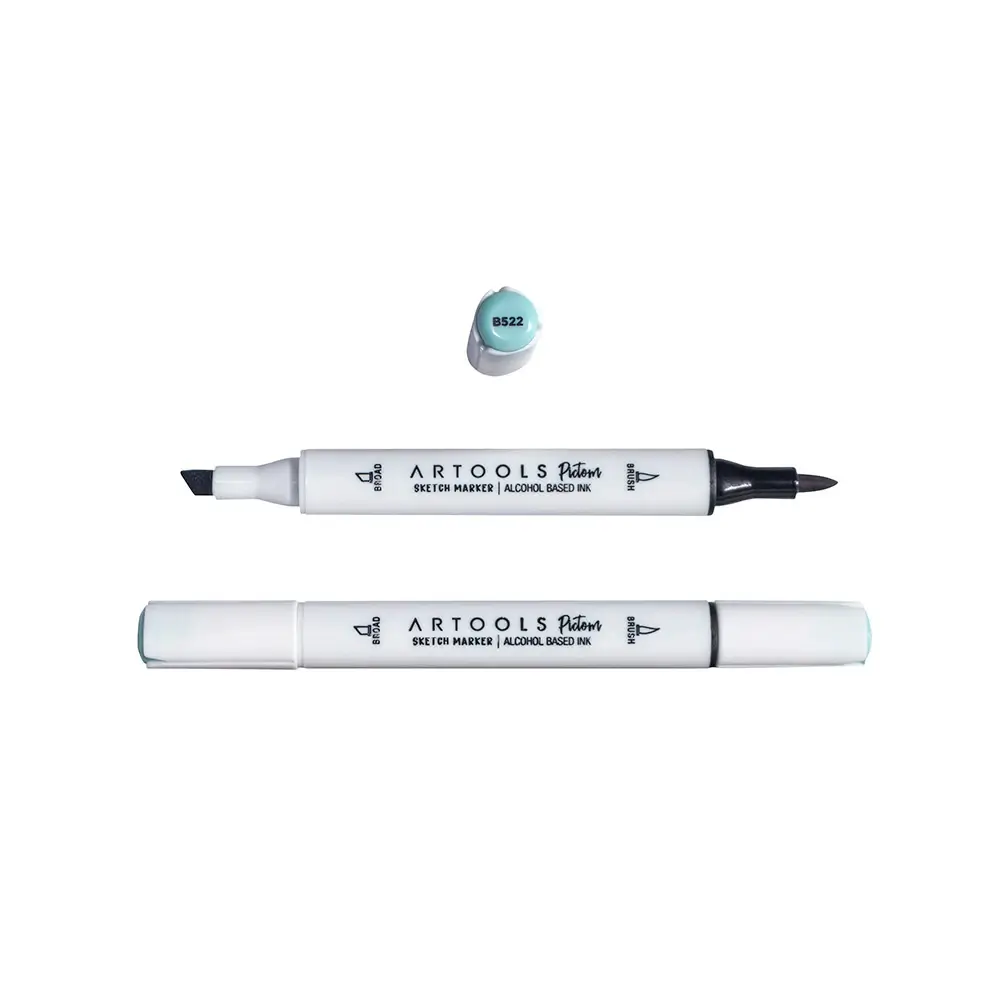 Marcador à Base de Álcool Pictom - Azul B522 - Caixa C/ 6 un - Artools - Imagem 2