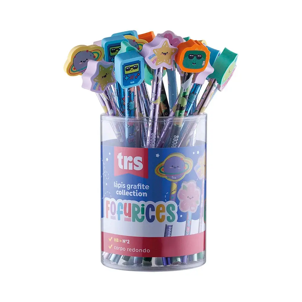 Lápis Preto com Borracha Topper Fofurices - HB - Pote C/24 un - Tris - Imagem 1