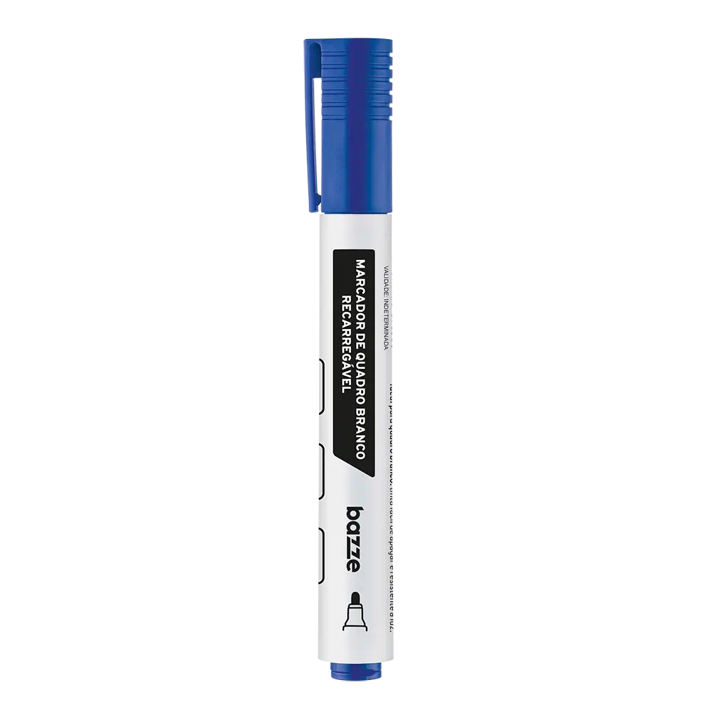 Marcador de Quadro Branco - Recarregável - Azul - Caixa C/12 un - Bazze - Imagem 2