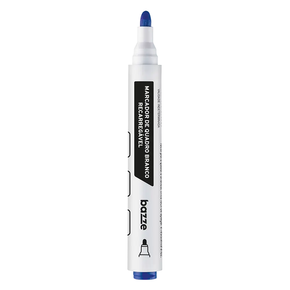 Marcador de Quadro Branco - Recarregável - Azul - Caixa C/12 un - Bazze - Imagem 3