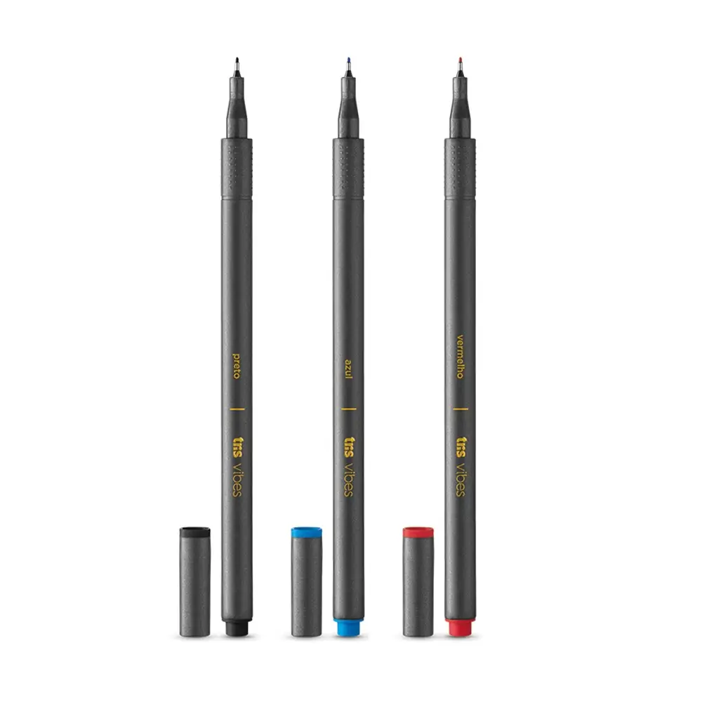 Caneta Superfina Vibes - Cores Sortidas - Cartela C/ 3 un - Tris - Imagem 2