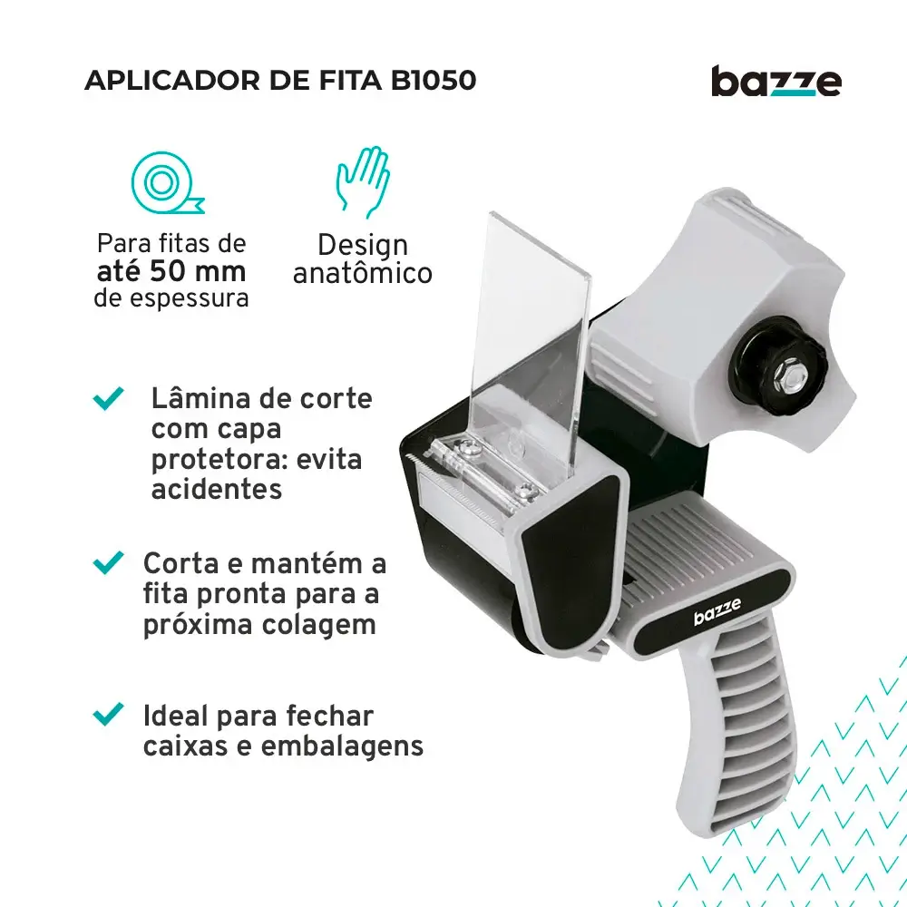 Aplicador de Fita Adesiva - Metálico - Caixa C/1 un - Bazze - Imagem 3