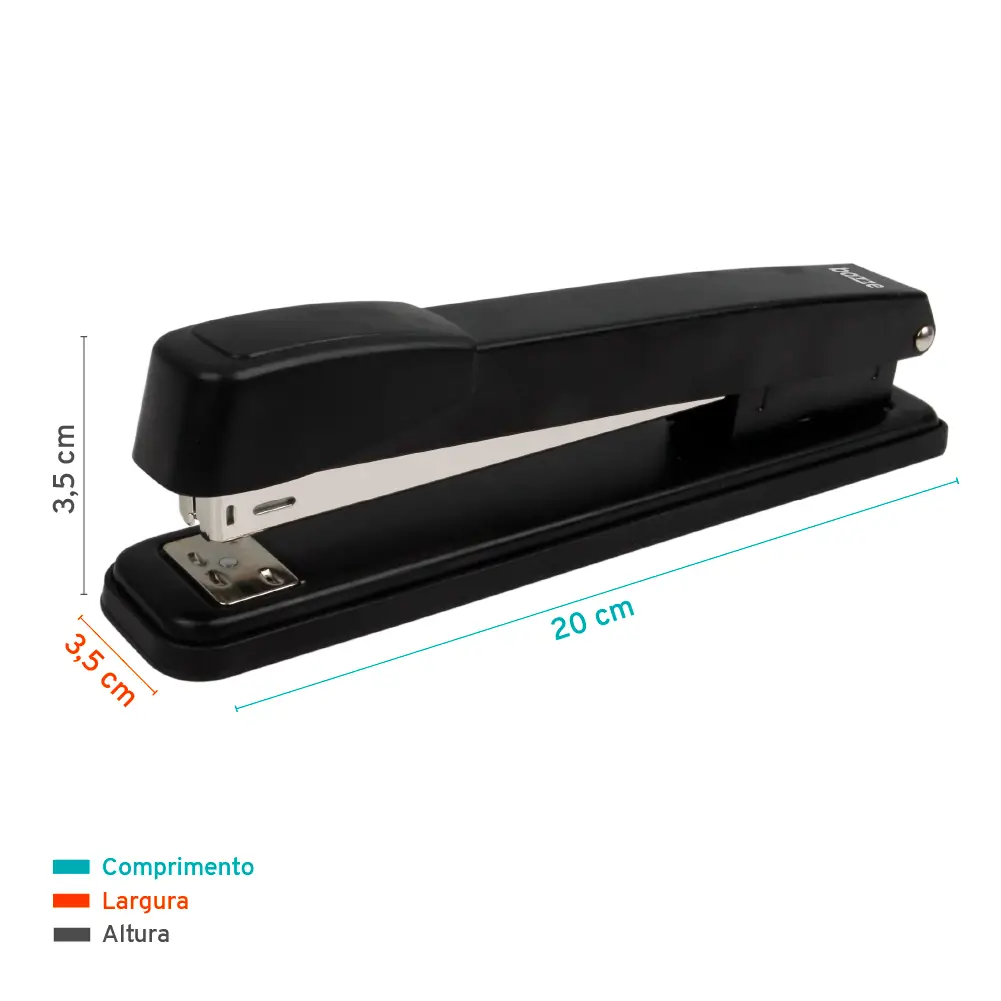 Grampeador B5520 - 26/6 - 30 Folhas - Metálico - Preto - Caixa C/1 un -Bazze - Imagem 3