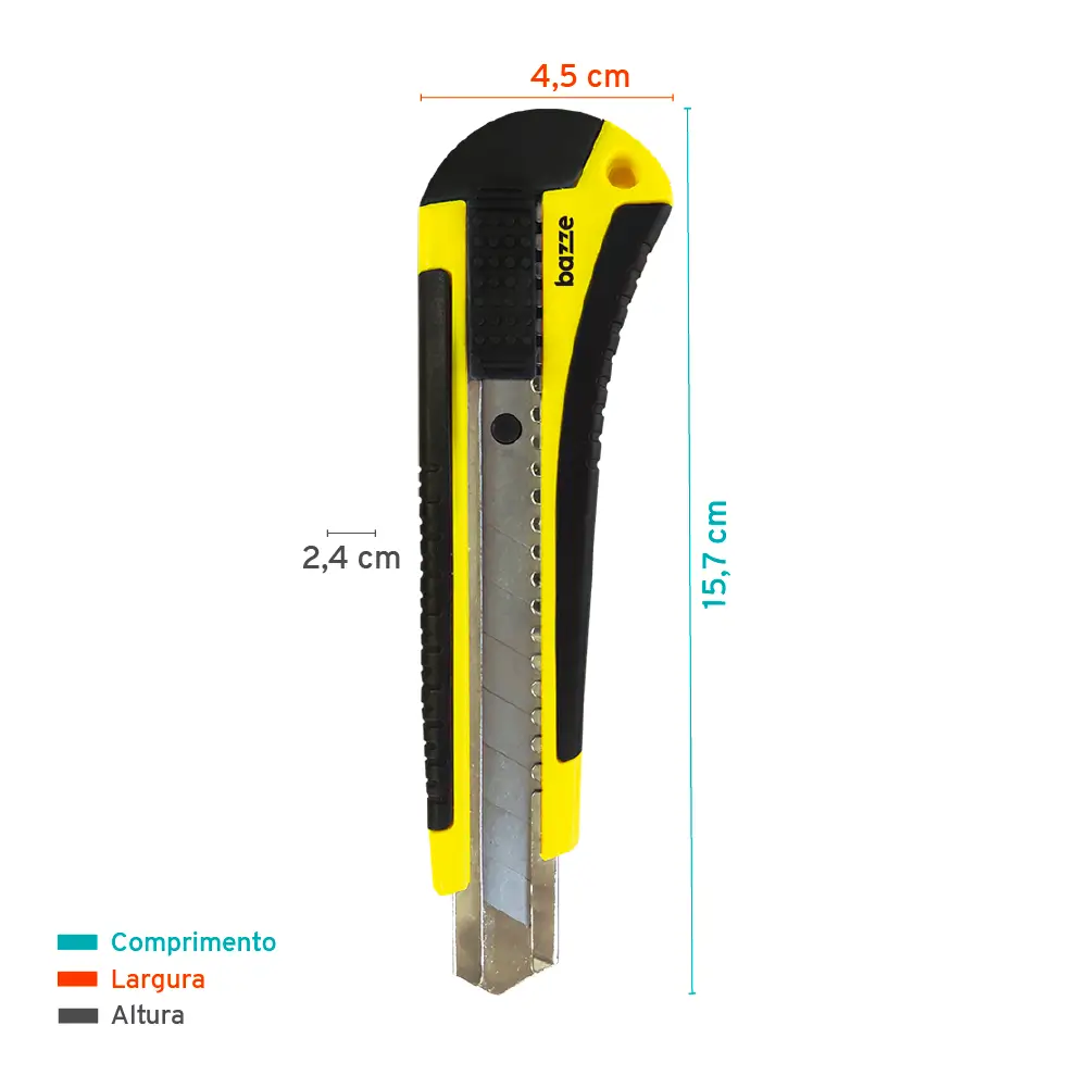 Estilete Metálico B4019 - Lâmina Larga - Cartela C/1 un - Bazze - Imagem 4