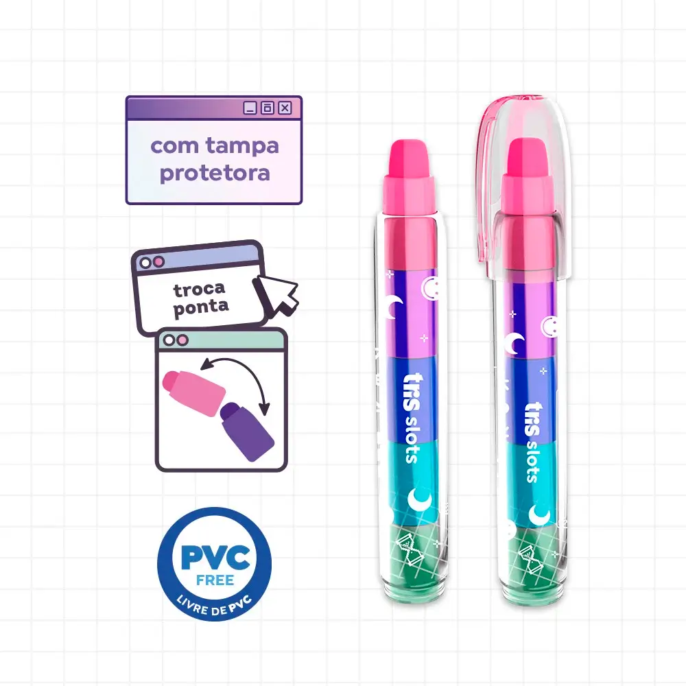 Caneta Borracha Slots Holic Forever 2000 - 5 Cores - Display C/12 un -Tris - Imagem 3