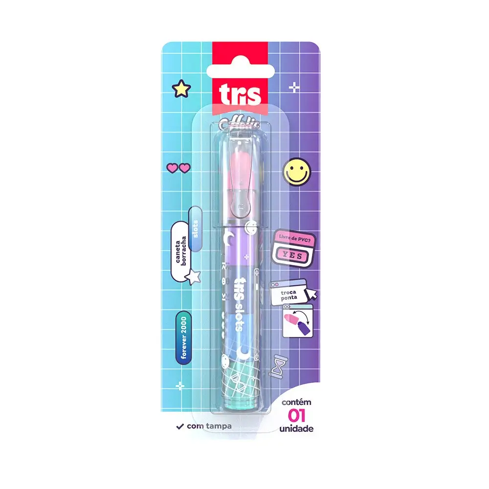 Caneta Borracha Slots Holic Forever 2000 - 5 Cores - Cartela C/1 un - Tris - Imagem 1