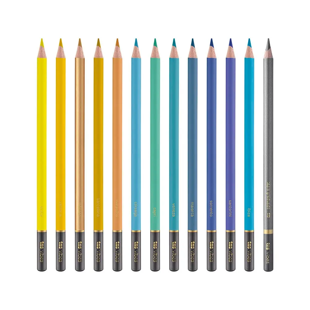 Lápis de Cor Vibes - Tons Mediterrâneo - 12 Cores + 1 Lápis 6B - Tris - Imagem 2