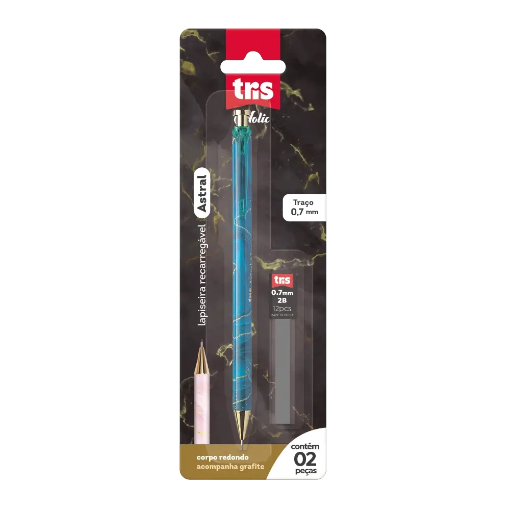 Lapiseira Astral Holic Mineral - 0.7mm - Cartela C/ 2 peças -Tris - Imagem 3