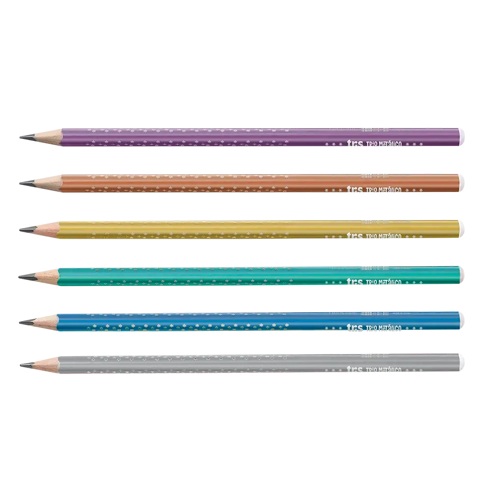 Lápis Grafite Trio Metálico - HB - Cartela C/4 un - Tris - Imagem 2