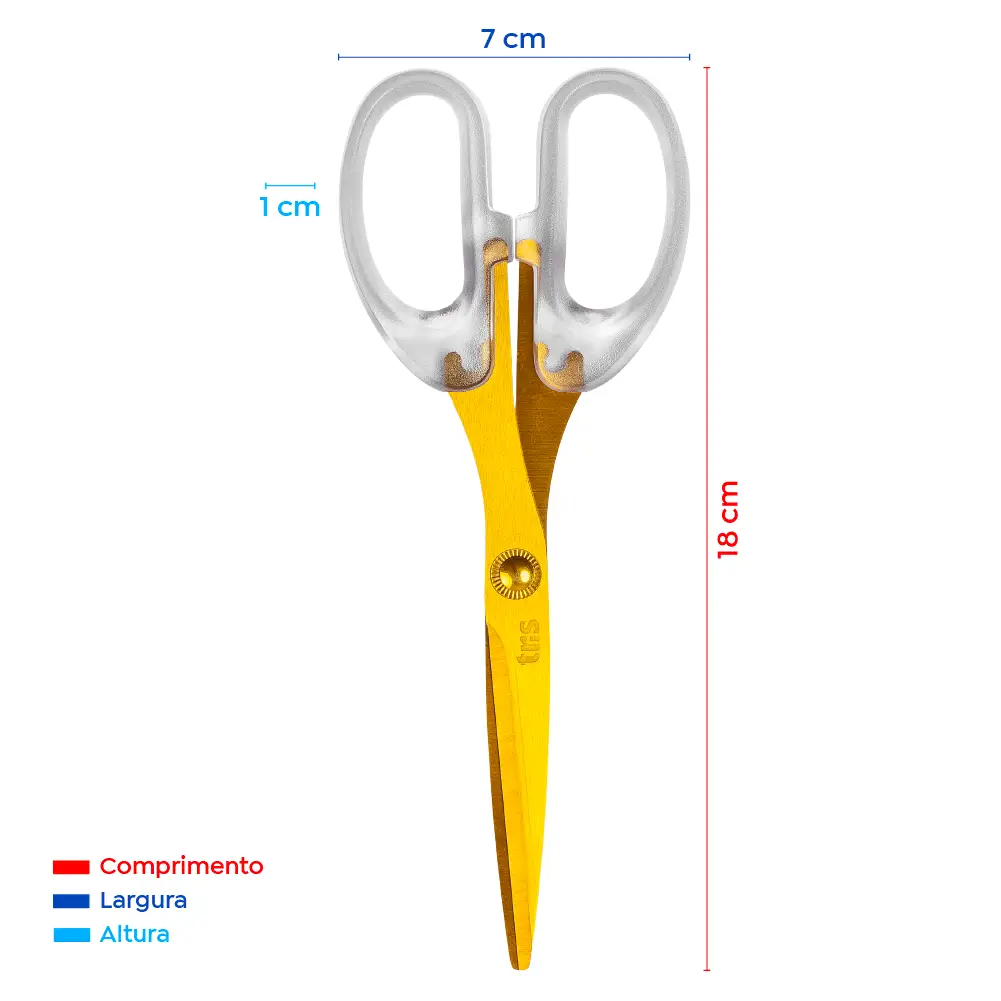 Tesoura Multiuso Aura Holic Mineral - 17cm - Dourada - Cartela C/1 un-Tris - Imagem 3