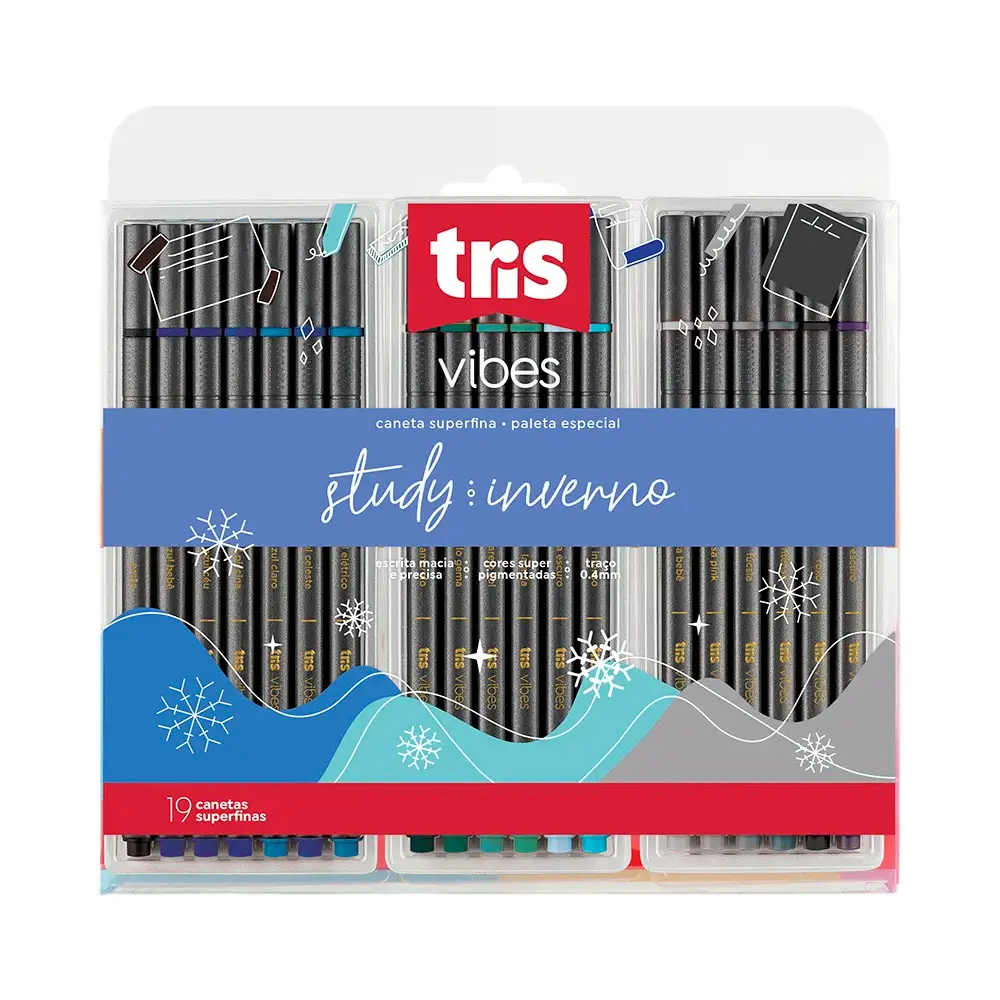 Caneta Superfina Vibes - Study Inverno - 18 Cores - Tris - Imagem 1